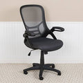 High Back Dark Gray Mesh Ergonomic Swivel Office Chair with Black Frame and Flip-Up Arms E88705