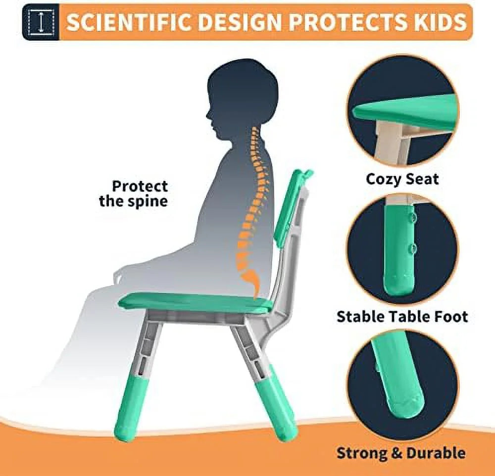 Height Adjustable Toddler Table and 4 Chairs Set R6264