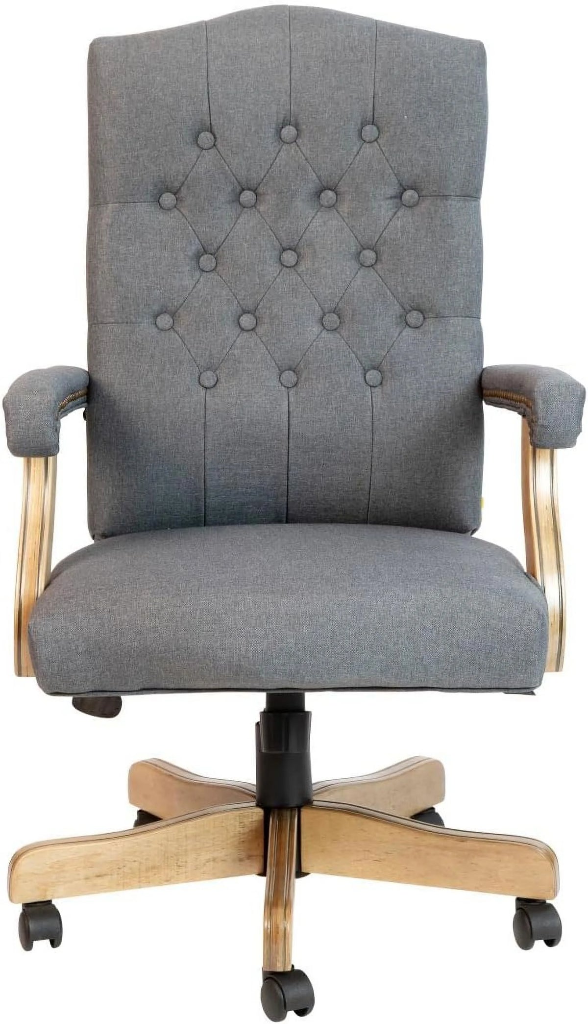 Gray Fabric Tufted Swivel Office Chair R702