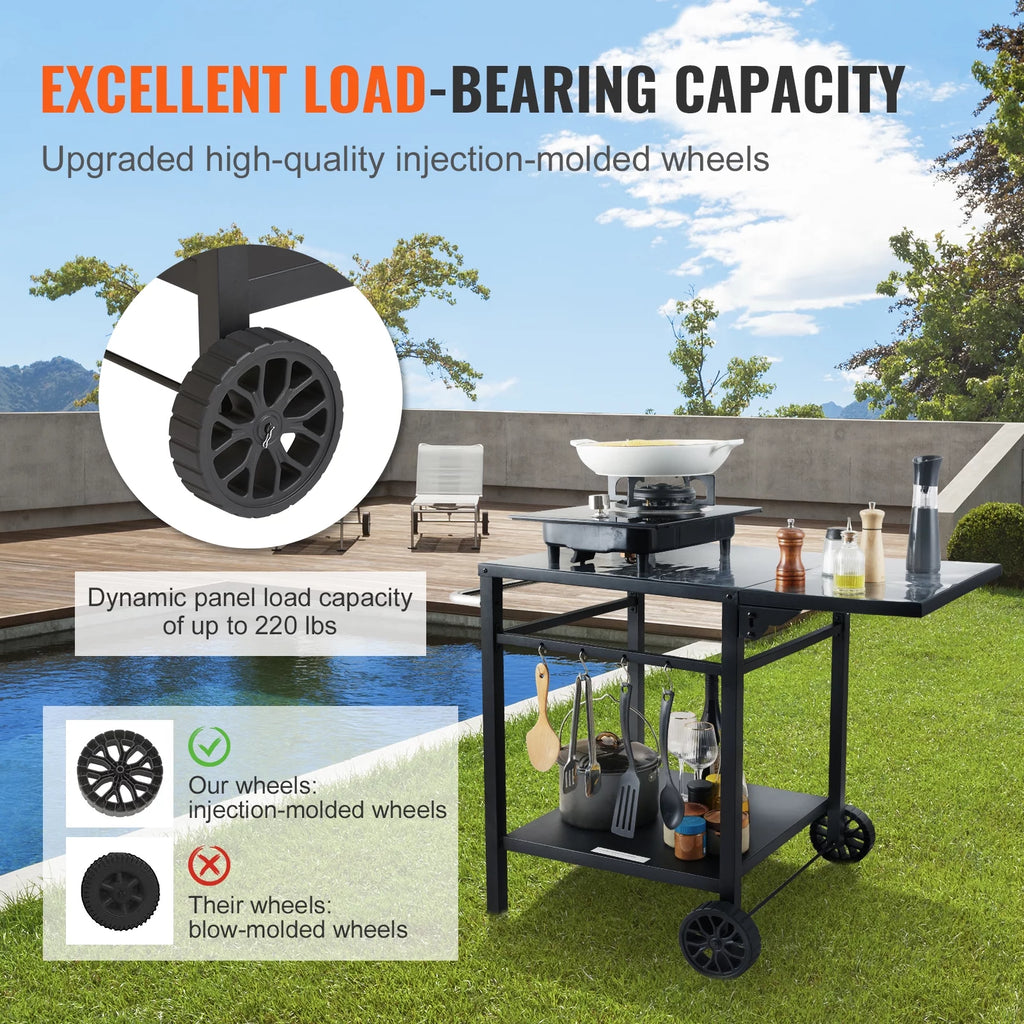 Foldable 2 Tier Outdoor Grill Cart B5996