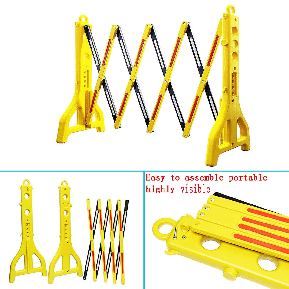 Expandable Mobile Barricade with 13 feet Yellow Plastic Barrier Chain K5786