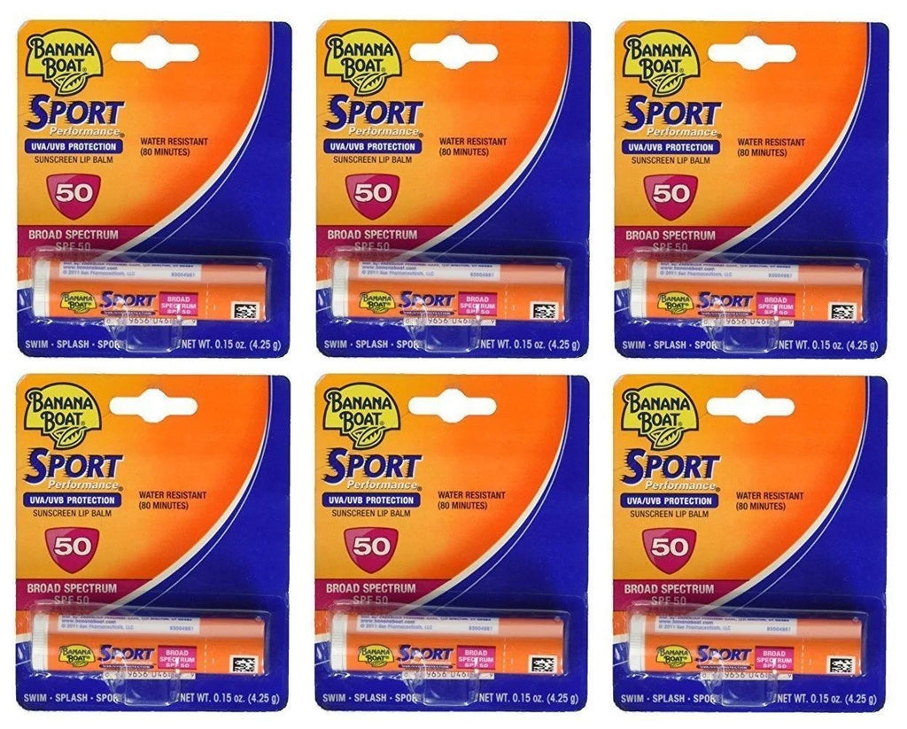12 Pack Banana Boat Sport Performance Sunscreen Lip Balm SPF 50 .15oz Each Q724040