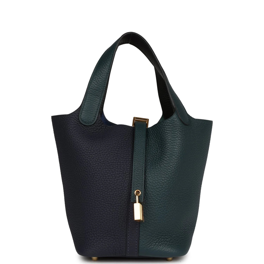 Bleu Nuit and Vert Cypress Clemence 18 Bag B883