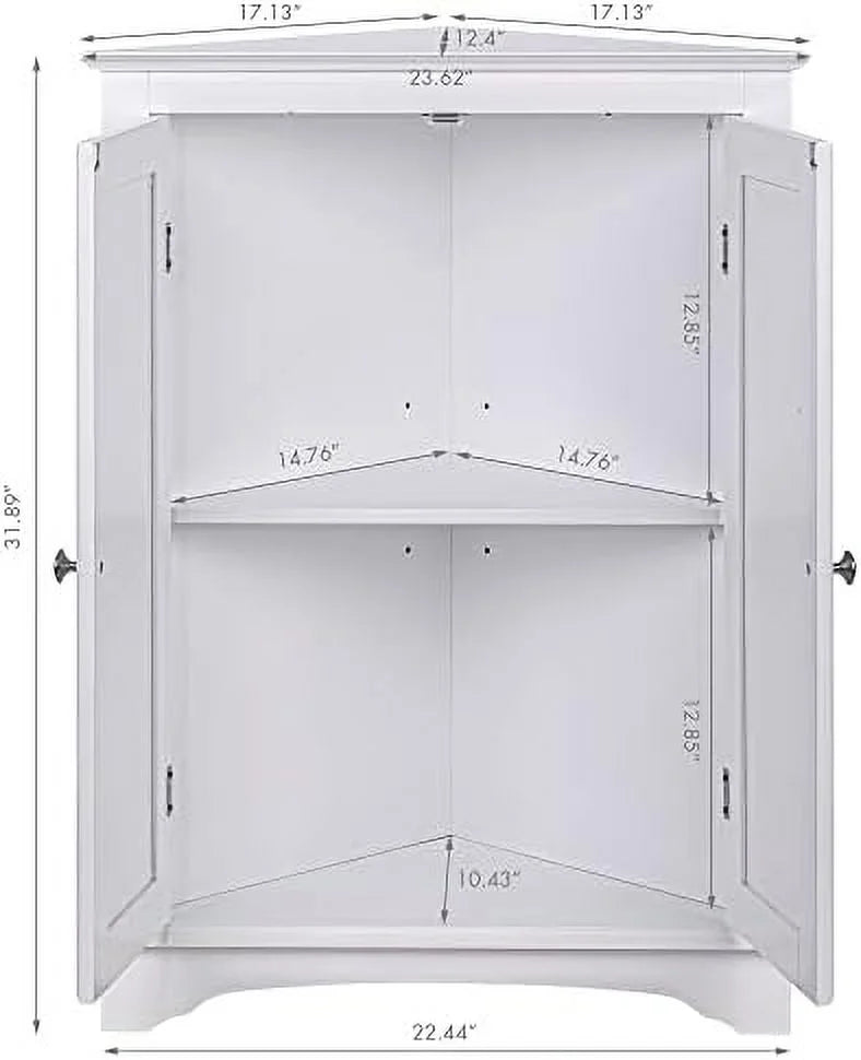 Espresso Corner Cabinet with Two Doors and Shelves Z94756