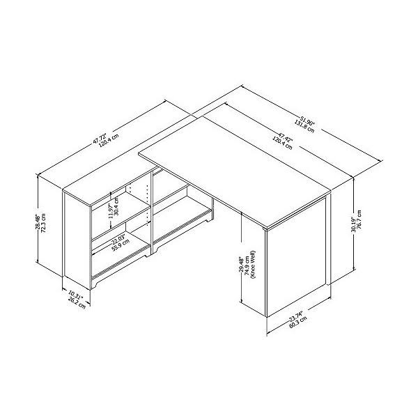 Espresso Oak Corner Bookshelf Desk D69945
