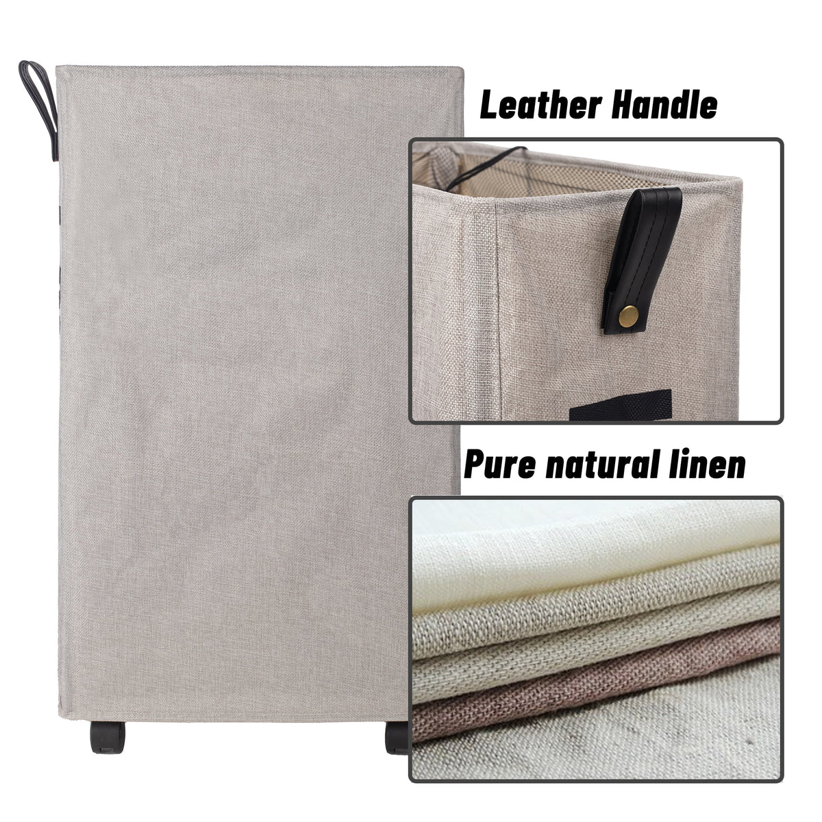X-Large Slim Collapsible Laundry Basket with Wheels K327921