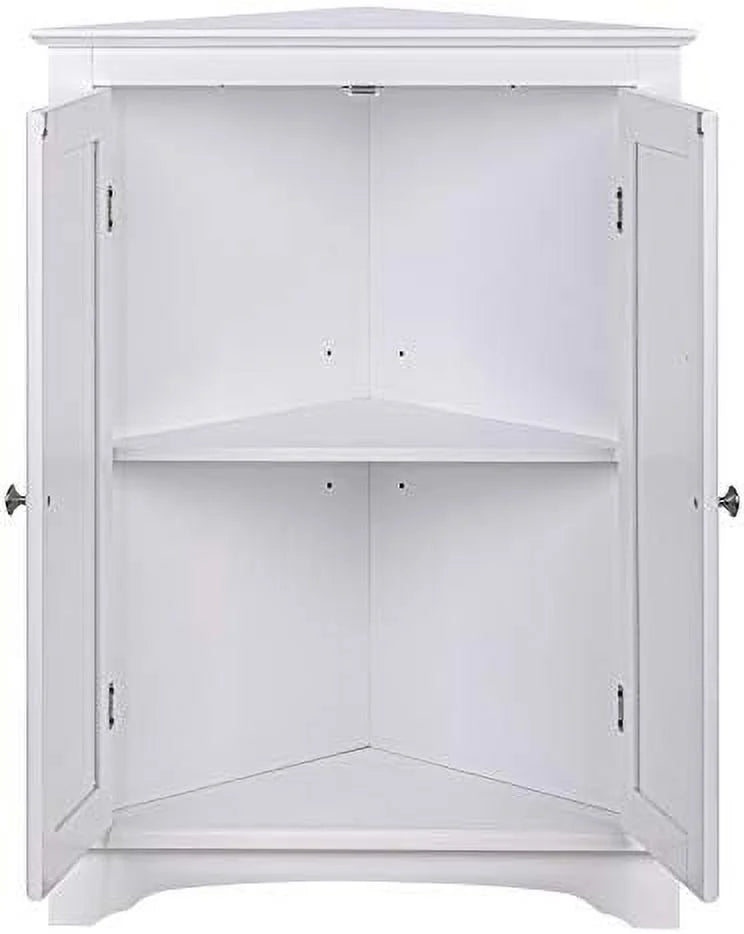 Espresso Corner Cabinet with Two Doors and Shelves Z94756
