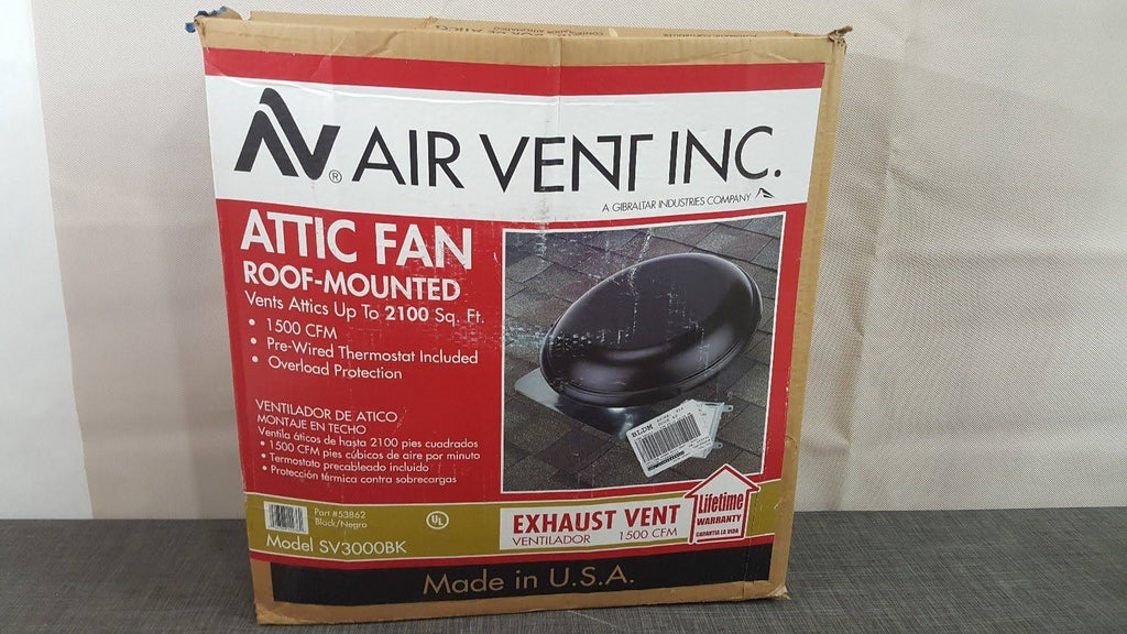 Black Galvanized Steel Electric Power Roof Vent D935730
