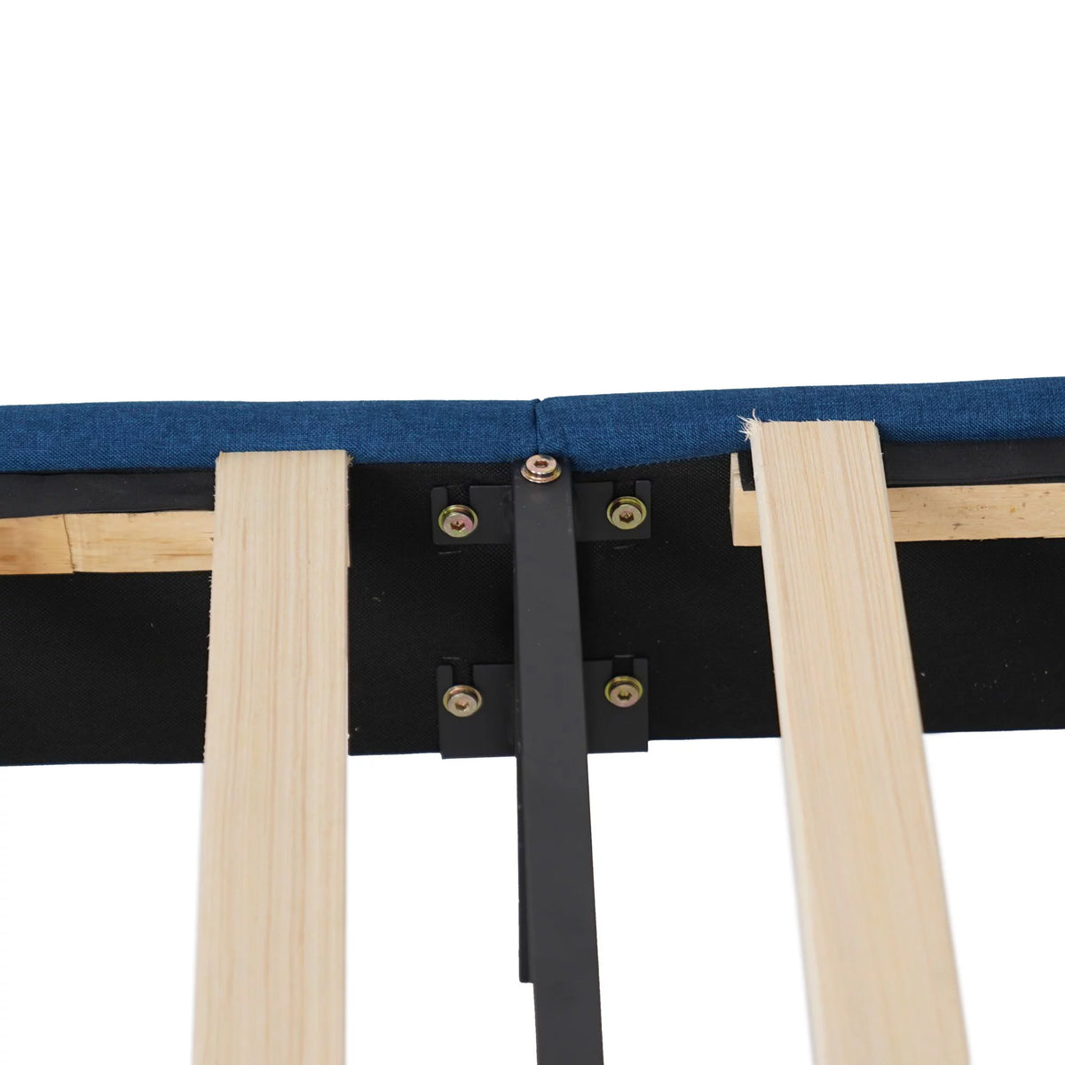 Queen Size Wood Bed Frame with Headboard Blue V773683