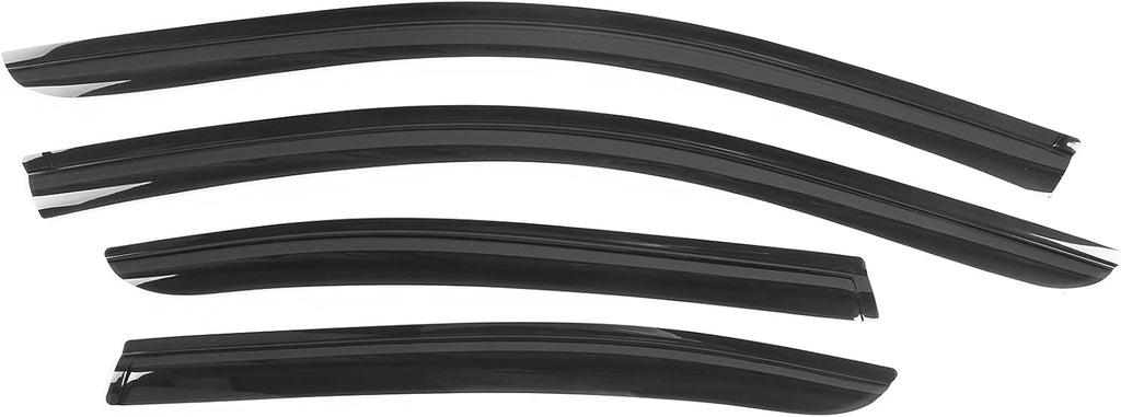 Slim Style Dark Smoke Tint Acrylic Rain Guard Wind Vent Air Deflector, Pack of 2 U34410