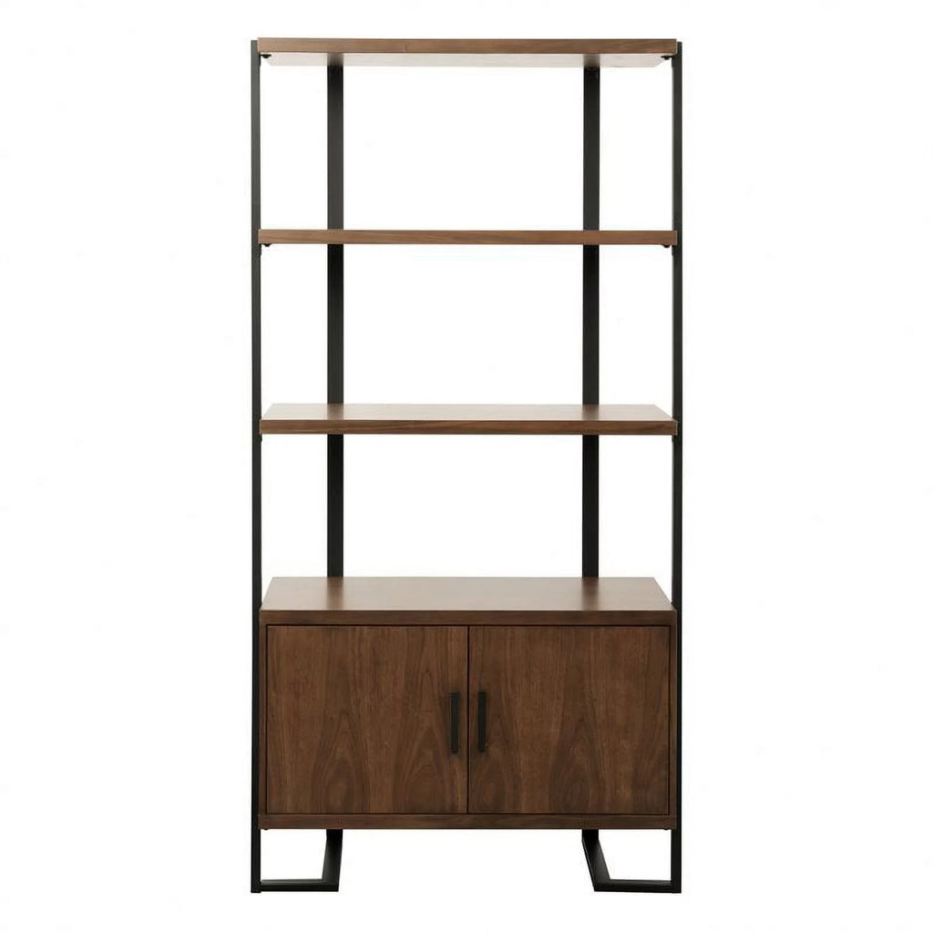 Mid-Century Metal & Wood Bookcase E4021