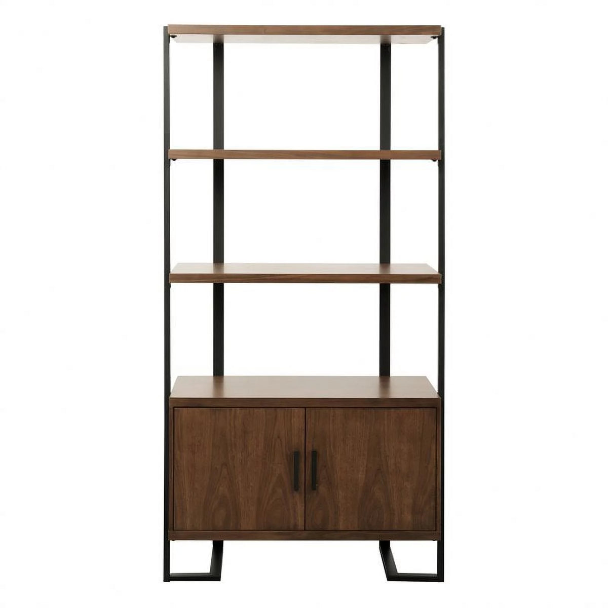 Mid-Century Metal & Wood Bookcase E4021