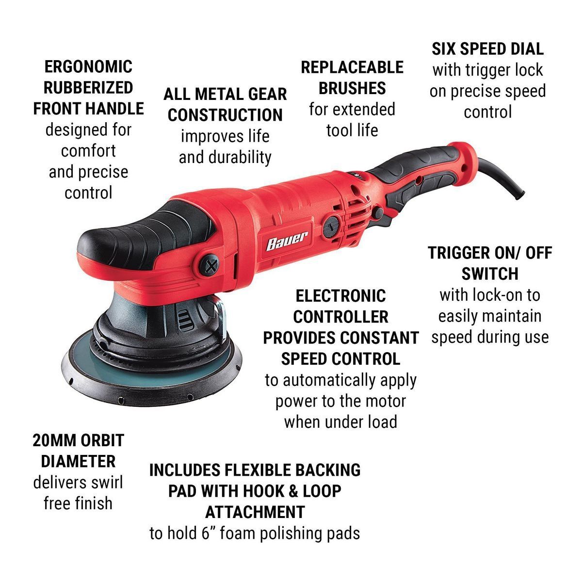 7.5 Amp 6 in. Random Orbit Polisher D40941