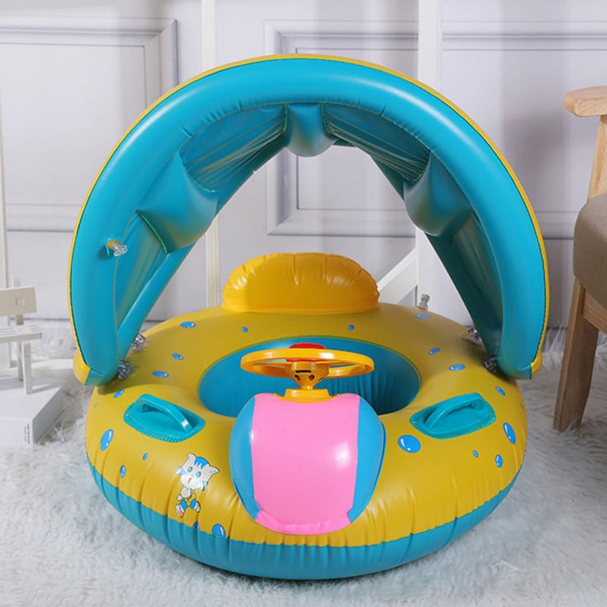 Inflatable Swimming Float Seat with Steering Wheel I3897