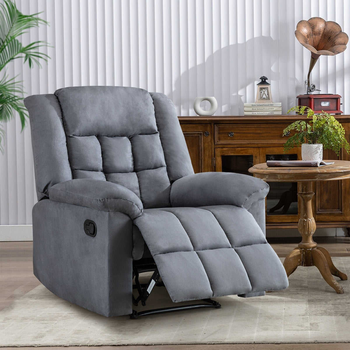 Brown Padded Manual Recliner W62509