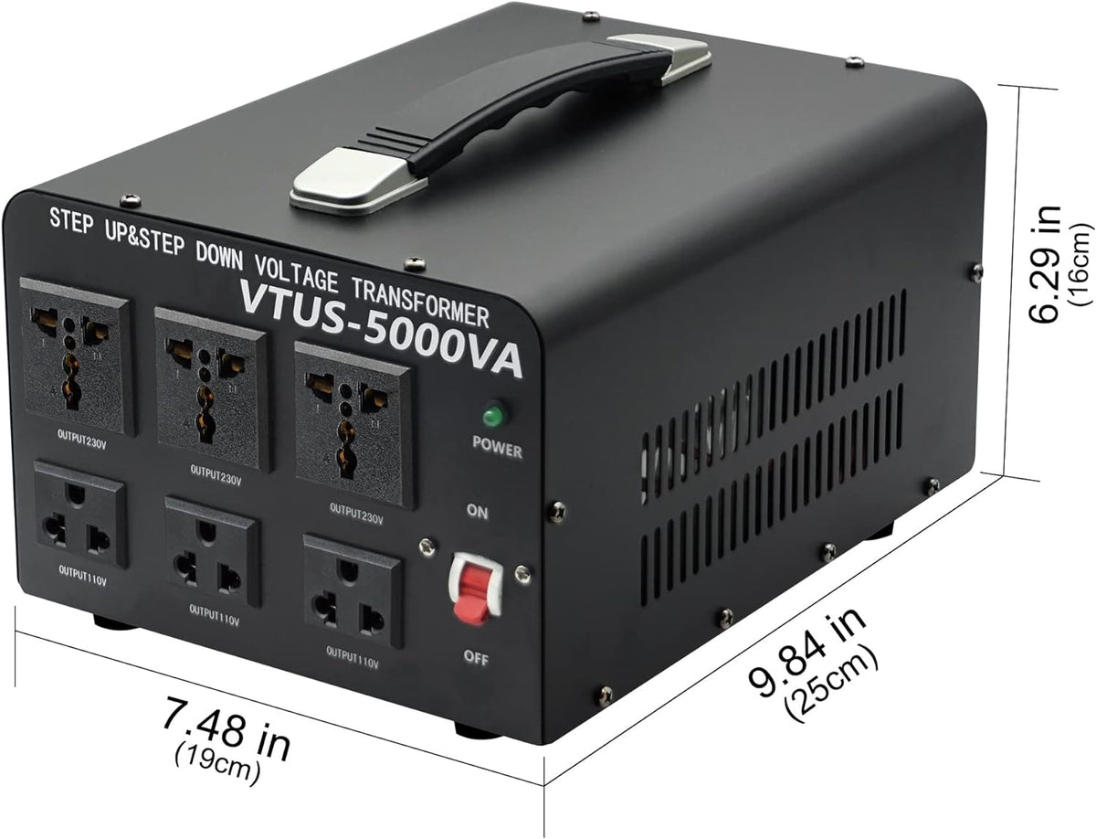5000 Watt Voltage Converter Transformer with Circuit Breaker Protection G9153