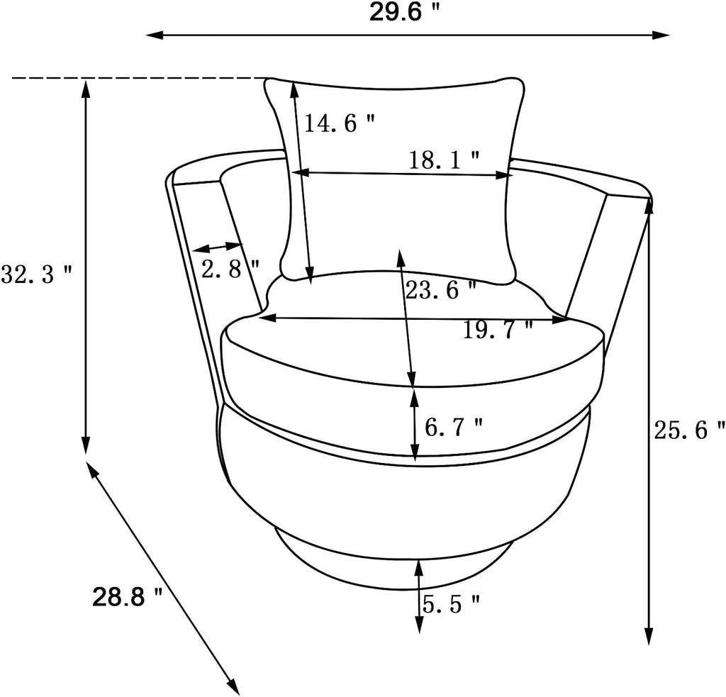 Orange Velvet Swivel Barrel Chair with Gold Stainless Steel Base Y4668