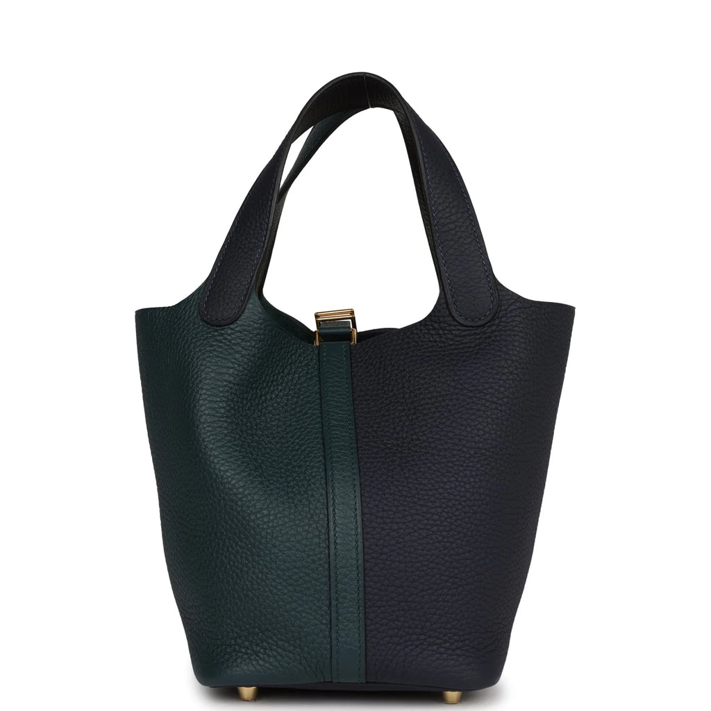 Bleu Nuit and Vert Cypress Clemence 18 Bag B883