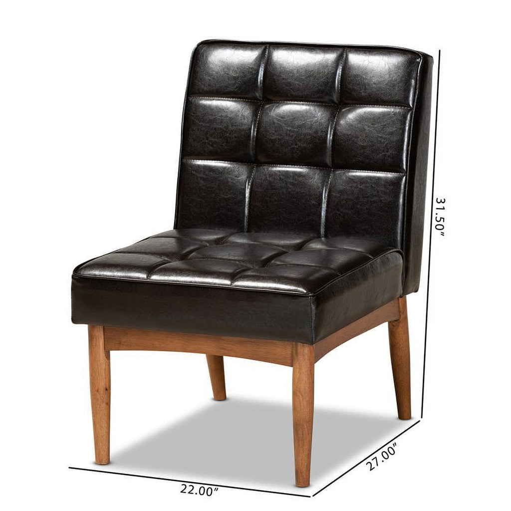 Brown Finished Wood Dining Chair W501