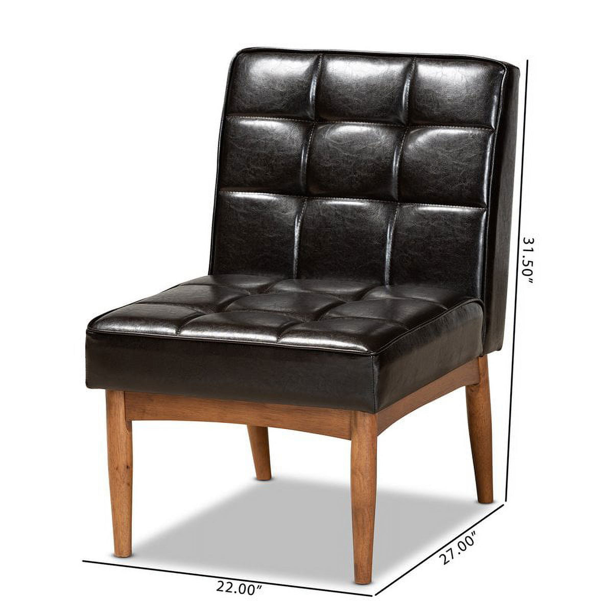 Brown Finished Wood Dining Chair W501