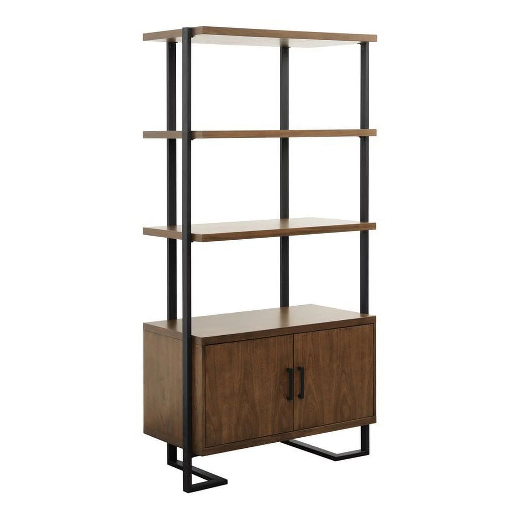Mid-Century Metal & Wood Bookcase E4021