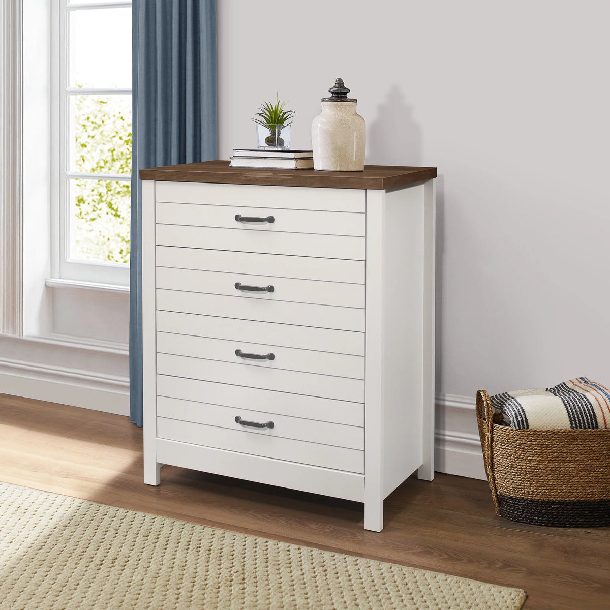 Gray & Oak 4-Drawer Dresser Z46275