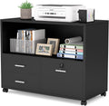 Black 3 Drawer Mobile File Cabinet with Lock P5920