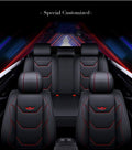 Sports Red PU Leather Car Seat Covers 5 Seats Full Set Y746