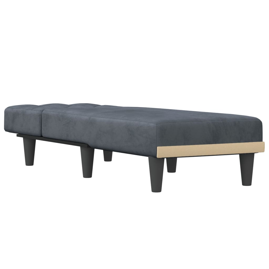 Dark Gray Velvet Chaise Longue F7185