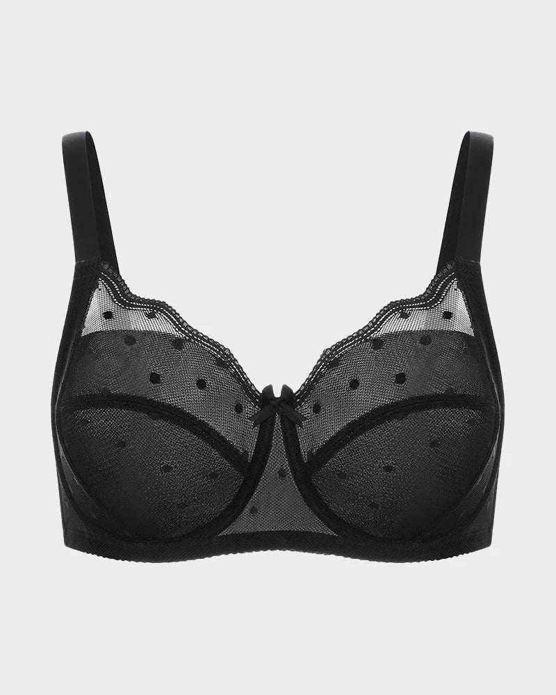 Polka Dot Lace Minimizer Bra N417