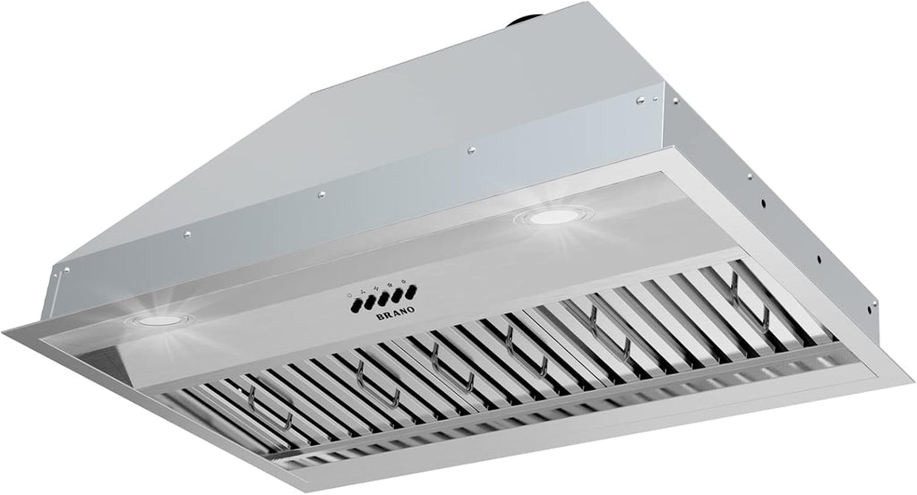 Built-In Stove Vent Hood with Baffle Filters and LED Lights I98244