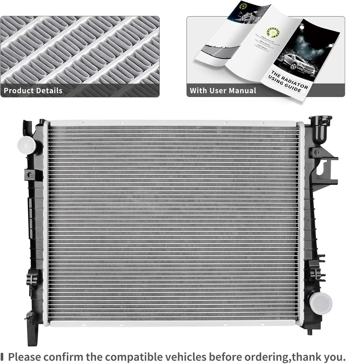 Radiator Compatible with 2004-2008 Dodge Ram 1500, 2004-2009 Dodge Ram 2500 3500 5.7L V8 K7367