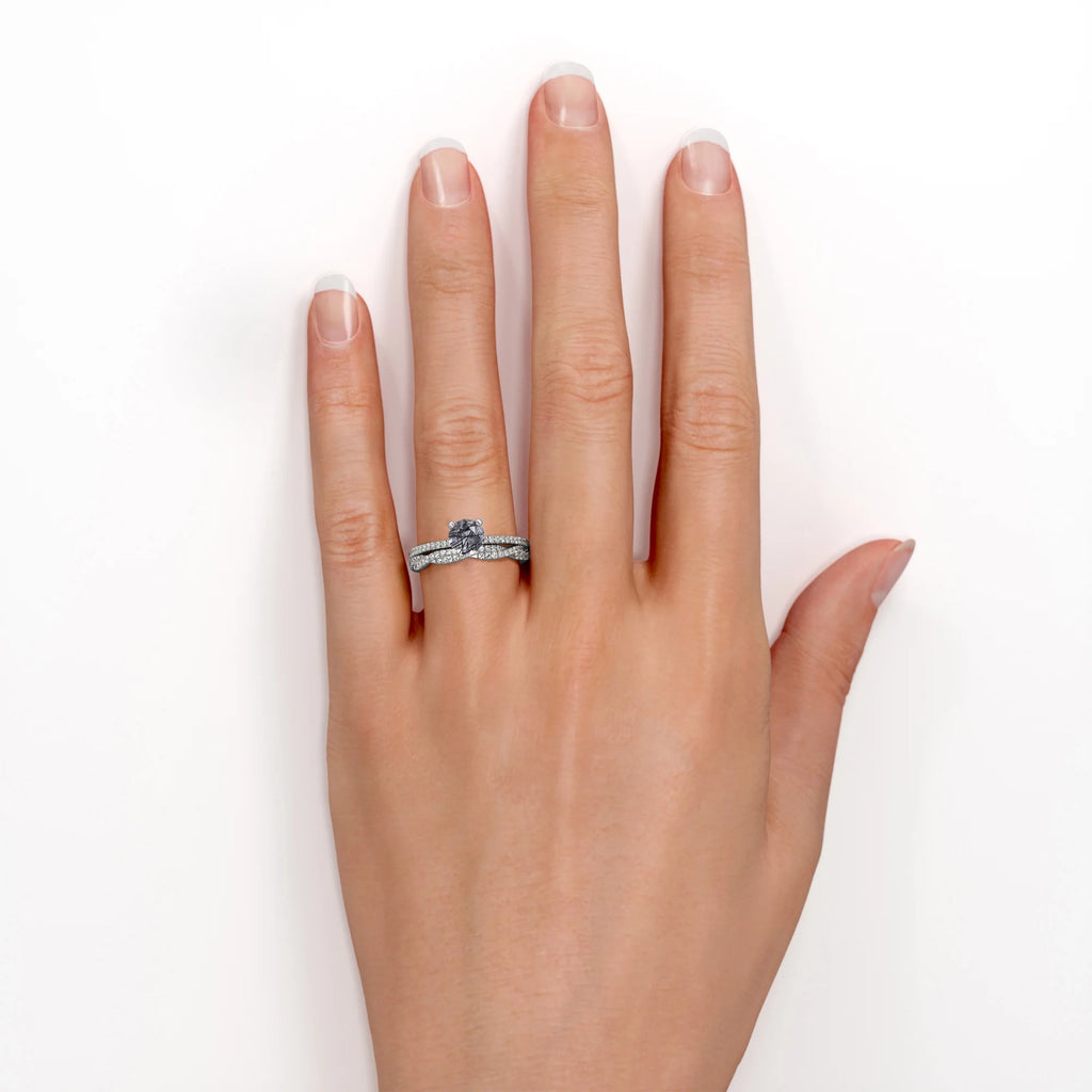 18K White Gold Plated Bridal Set O3651