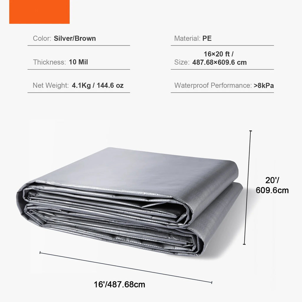 12 x 20 ft Heavy Duty Waterproof Plastic Tarp O37561