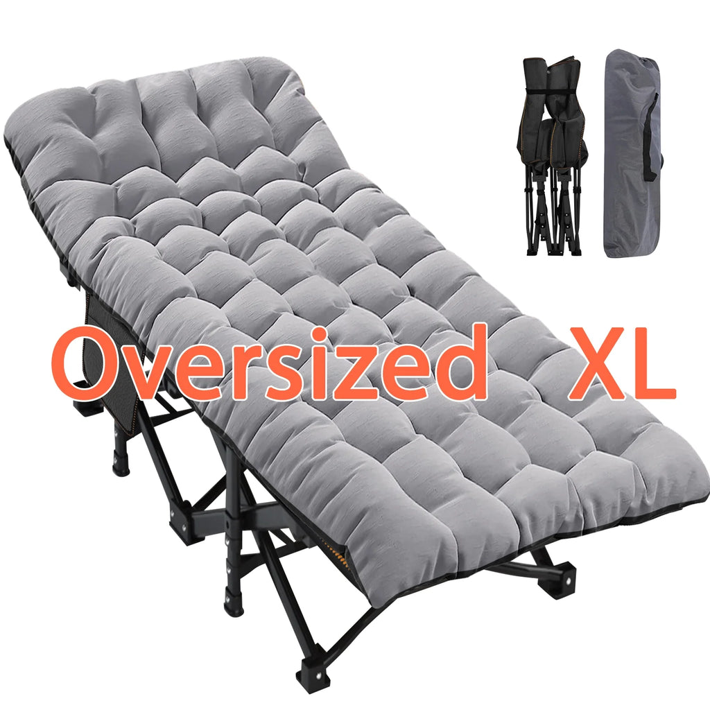 78" Oversized Folding Cot with Mattress and Carry Bag H8870