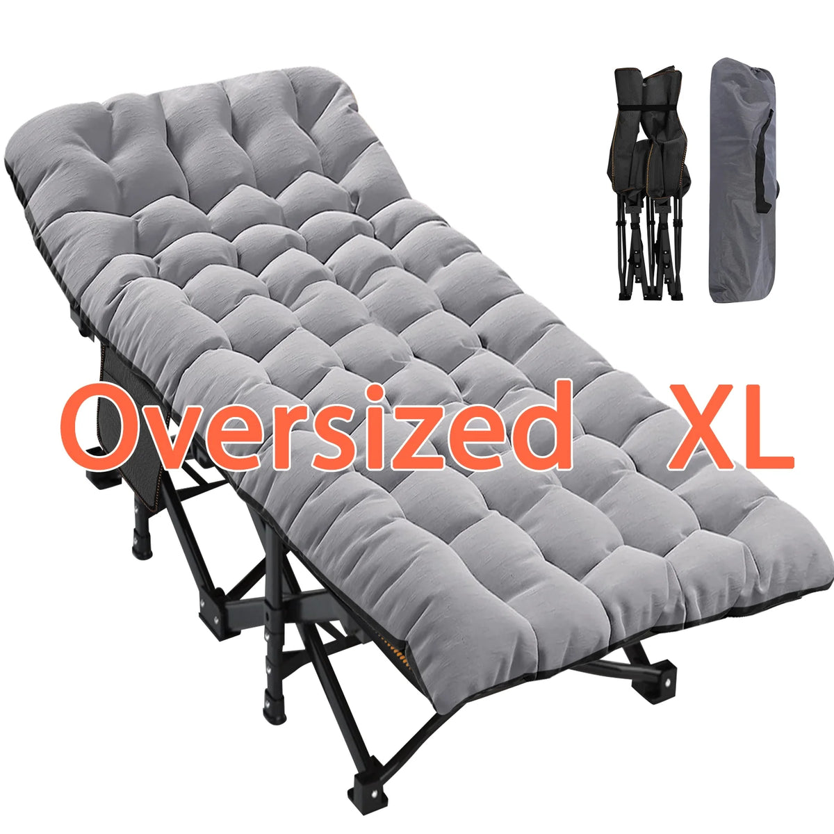78" Oversized Folding Cot with Mattress and Carry Bag H8870