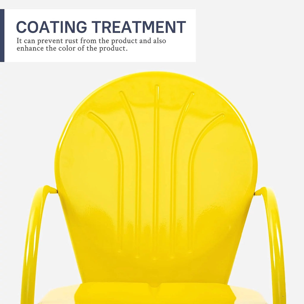 3 Piece Yellow Metal Patio Bistro Set X115