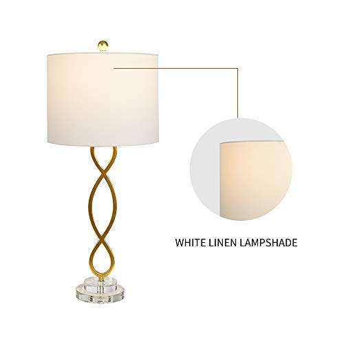 30" Brass Gold Table Lamps Set of 2 E42936