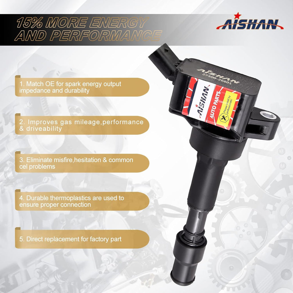 Set of 4 Ignition Coil Pack Compatible with Hyundai Elantra Sonata Kona Forte Optima 2.0L U46880