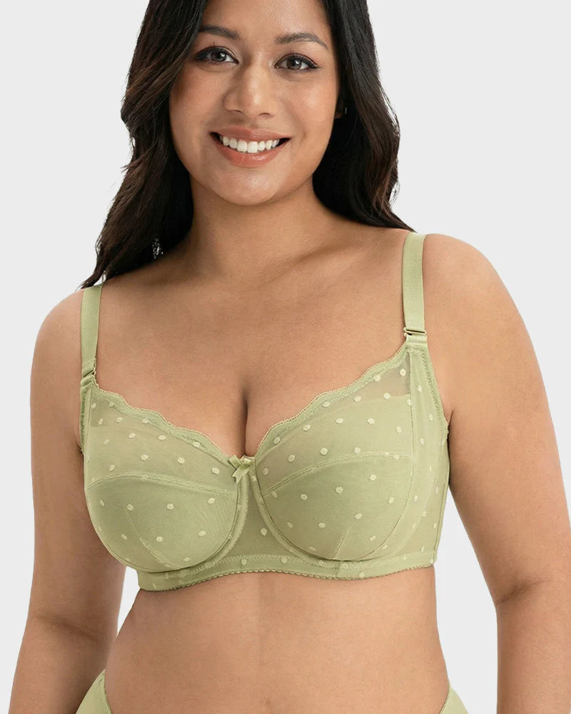 Polka Dot Lace Minimizer Bra N417