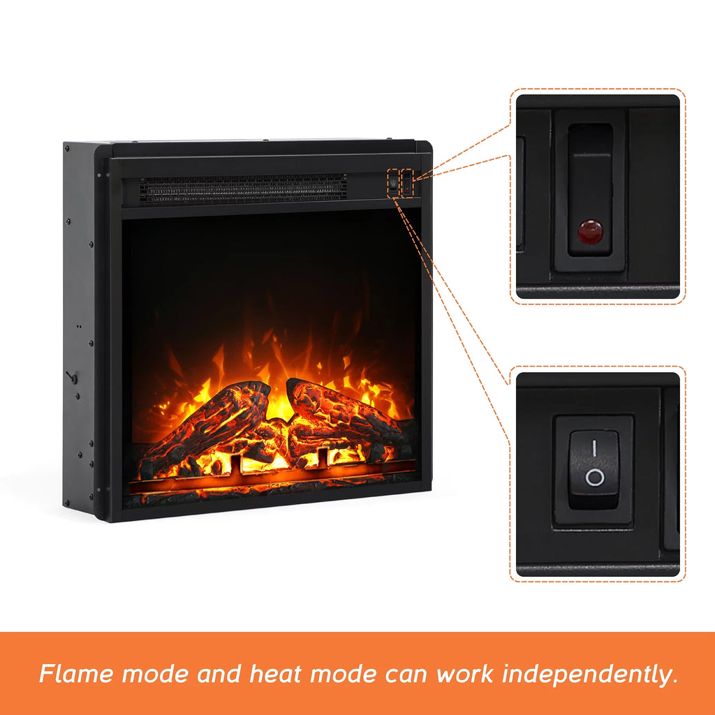 Black Fireplace TV Stand with LED Lights I902