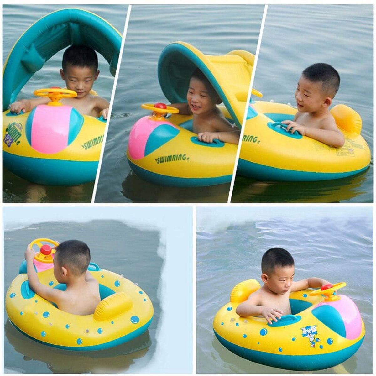 Inflatable Swimming Float Seat with Steering Wheel I3897