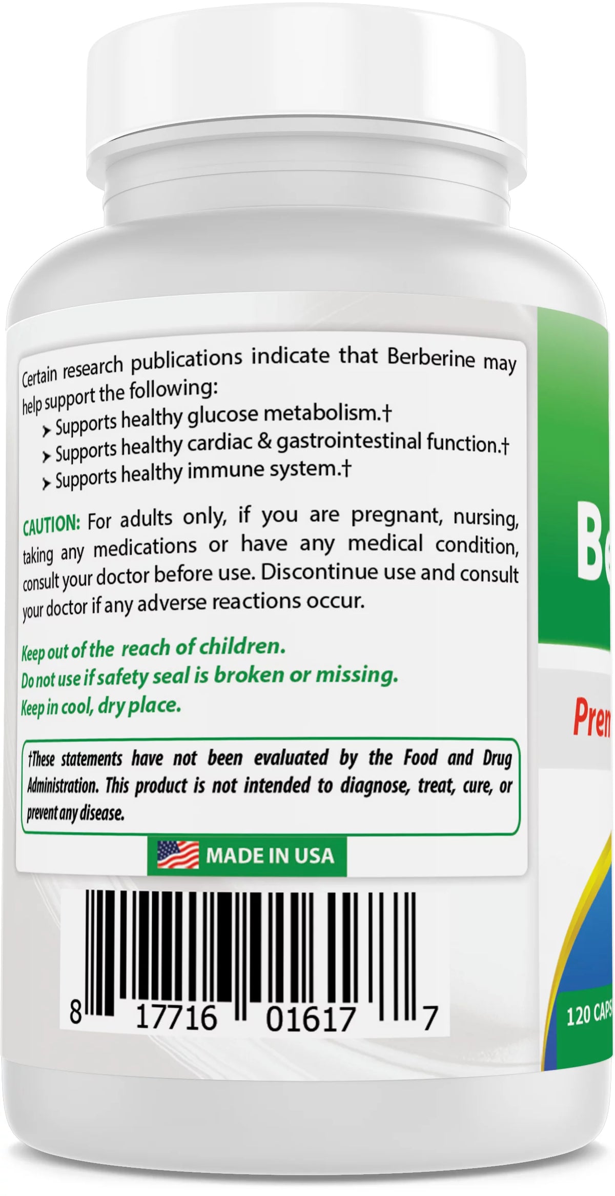 Berberine 500mg 120 Capsules 3 Pack X9926