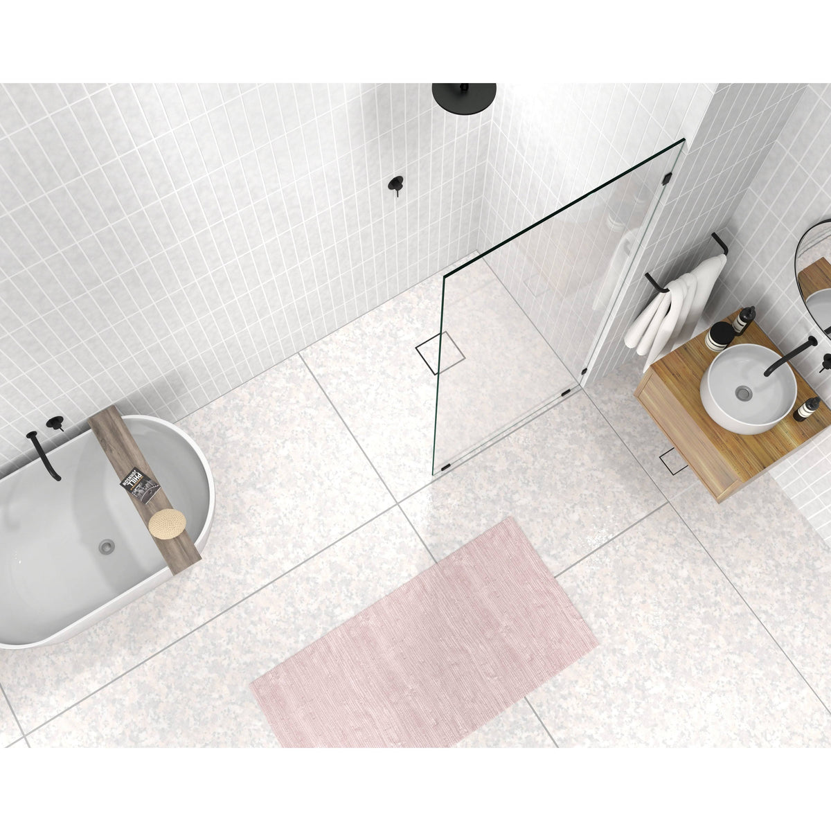 Frameless Shower Door, Brushed Nickel D9178
