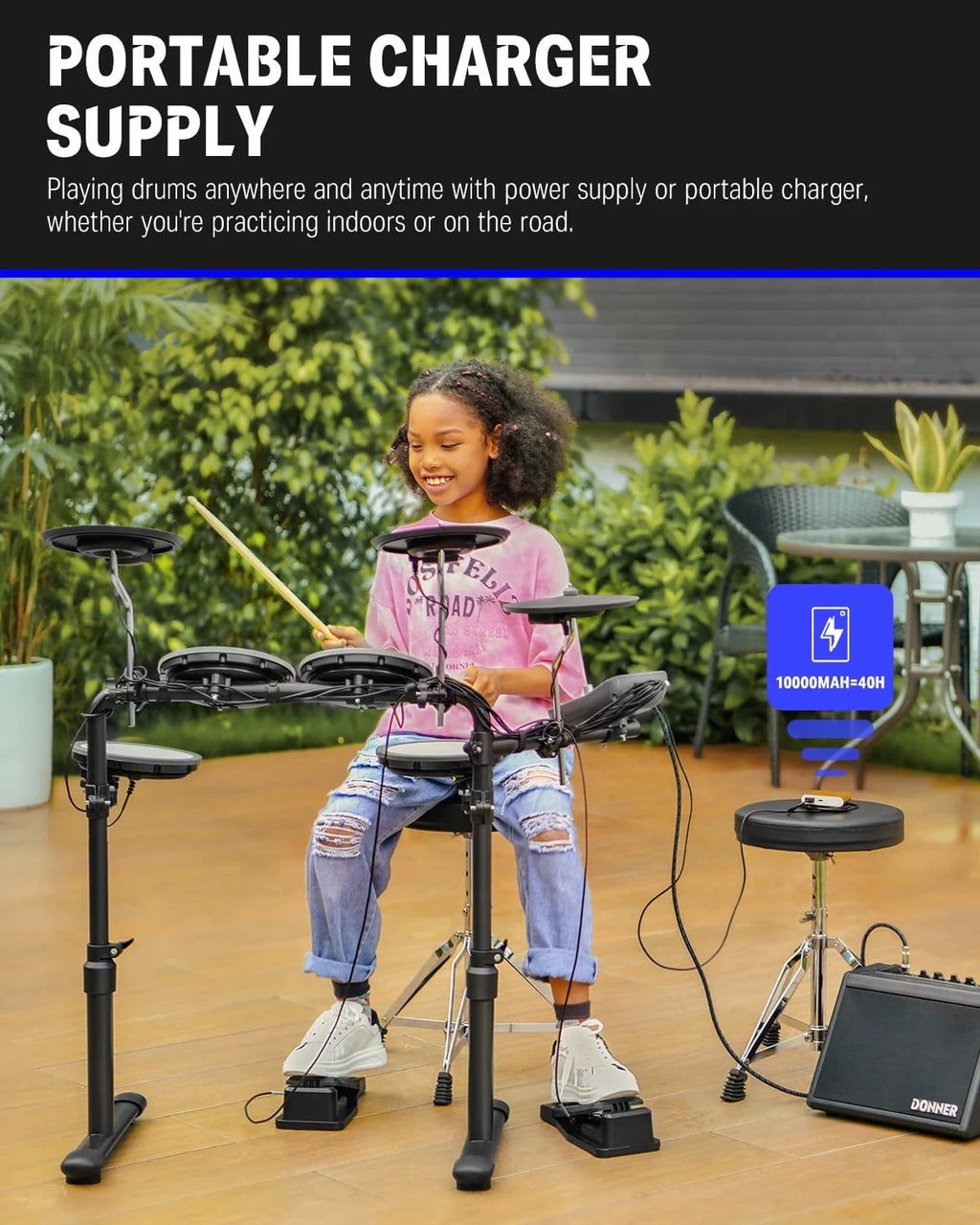Electric Drum Set with Mesh Pad A65383