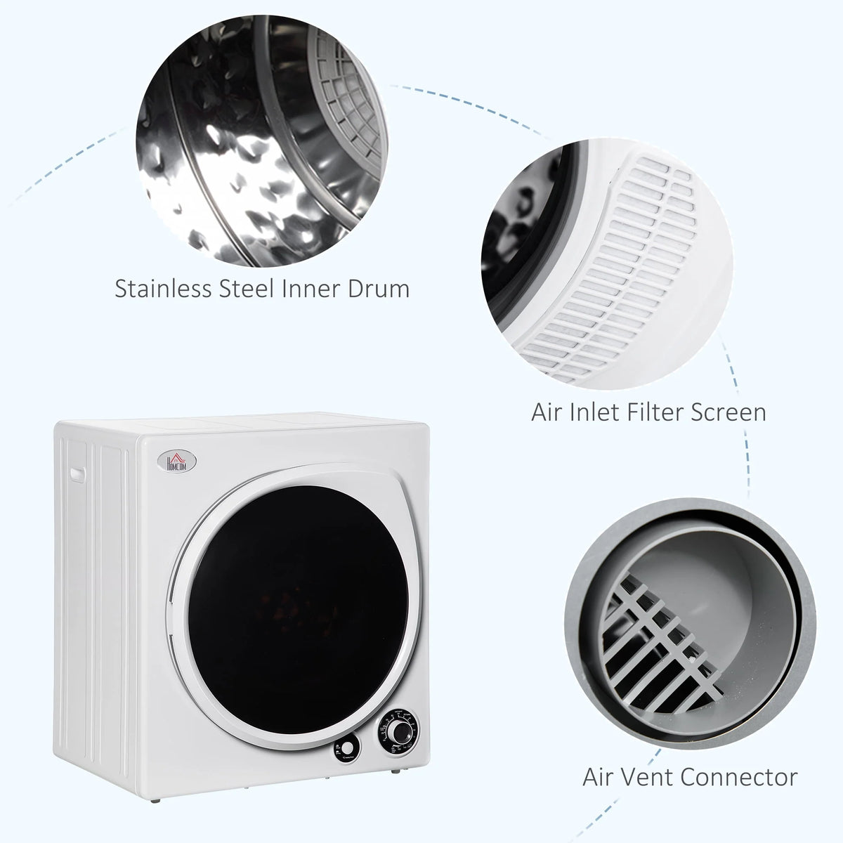 1350W 3.22 Cu. Ft. Portable Clothes Dryer Q8215