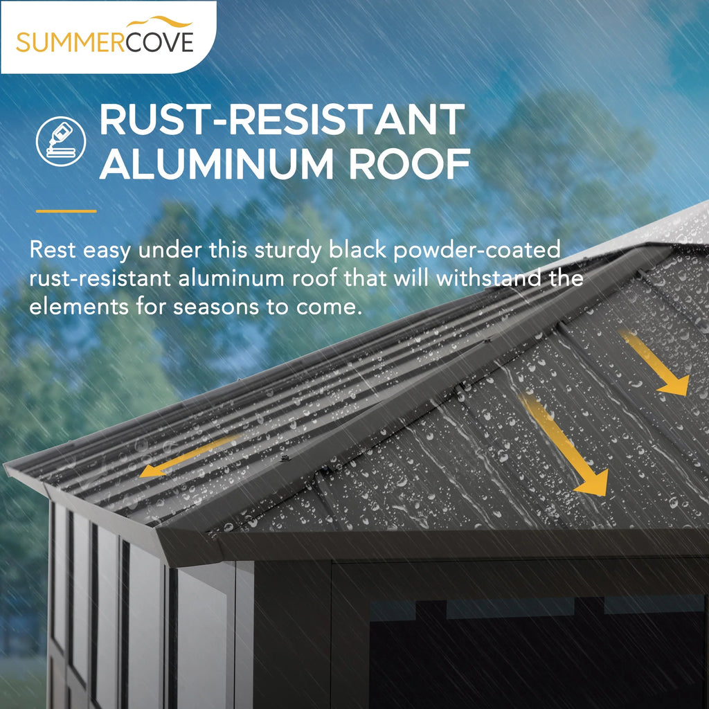 Black Hardtop Outdoor Aluminum Sunroom D998