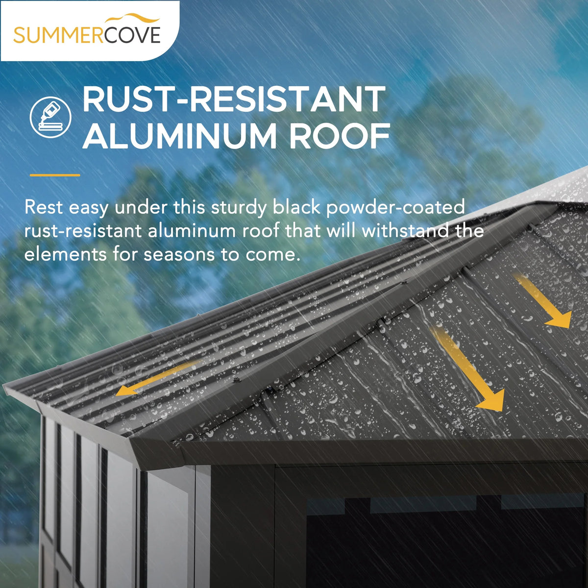 Black Hardtop Outdoor Aluminum Sunroom D998