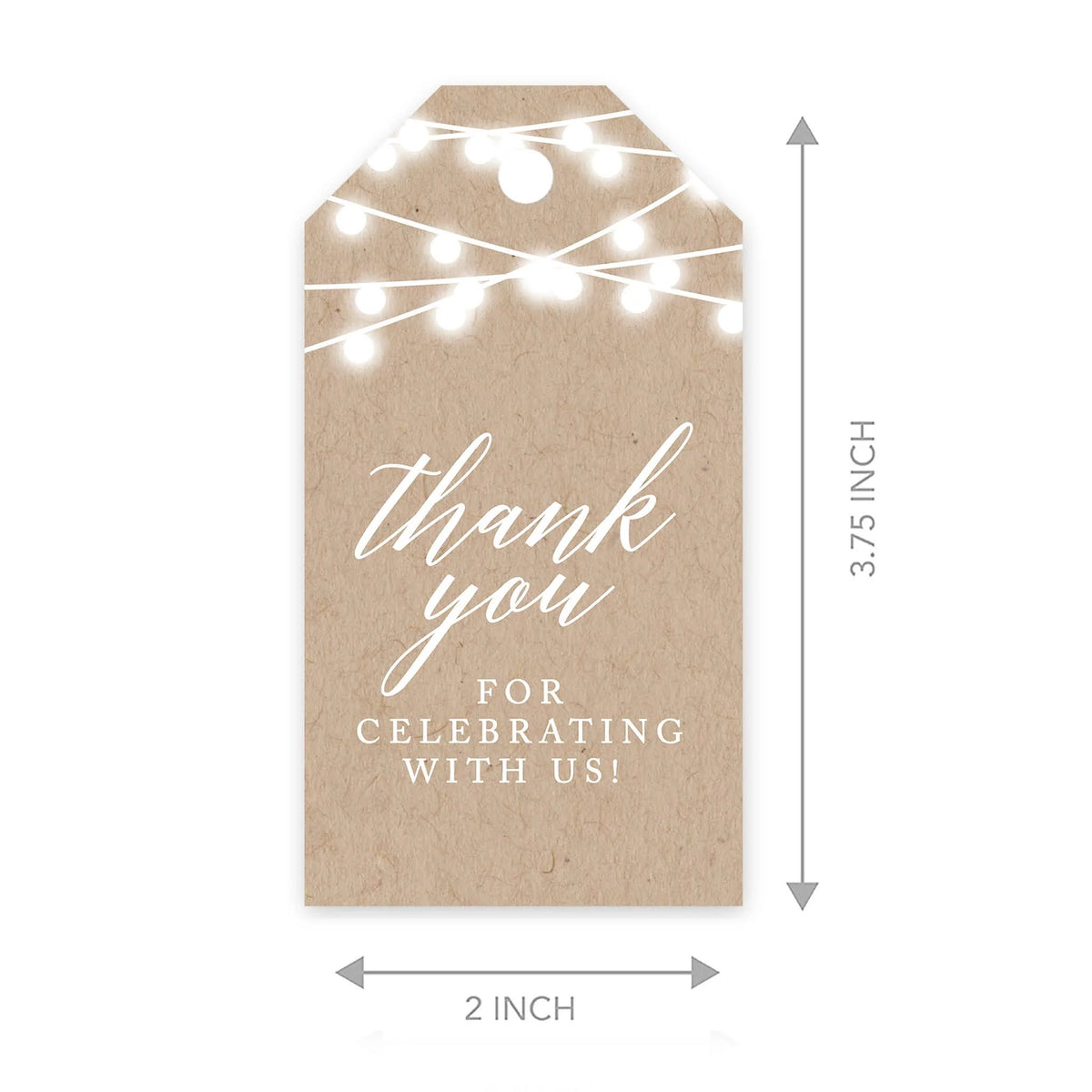 100-Pk Cardstock Favor Tags with Bakers String I890