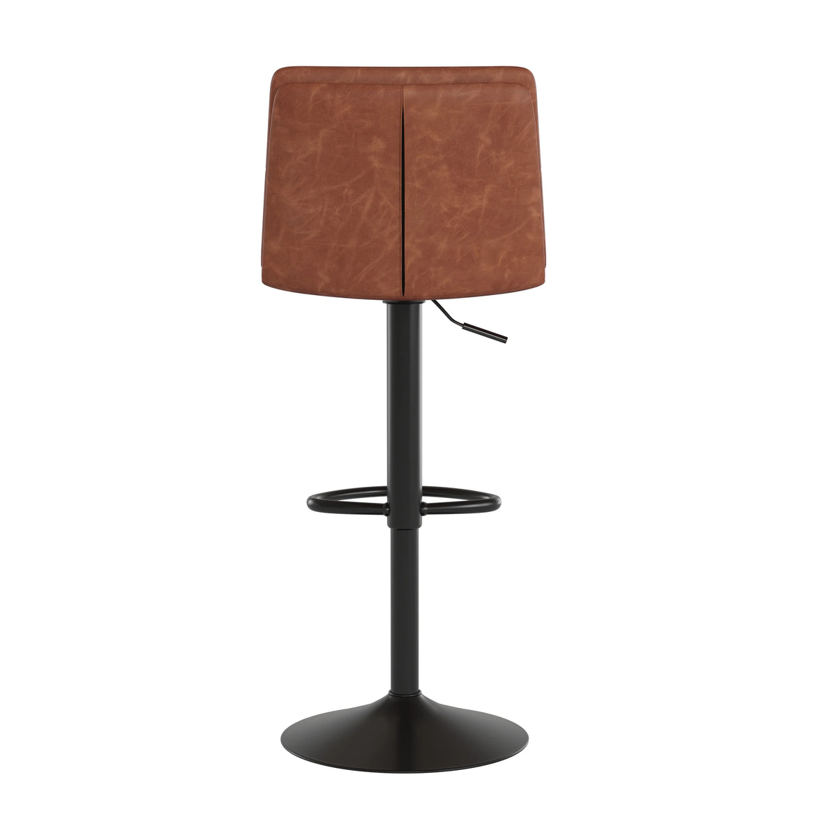 Set of Two Faux Leather Swivel Stools with Foam Padding and Matte Black Steel Base S58311